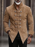 Vintage Faux Suede Stand Collar Jacket