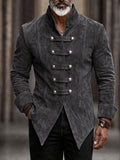 Vintage Faux Suede Stand Collar Jacket