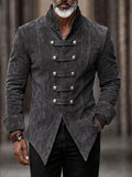 Vintage Faux Suede Stand Collar Jacket