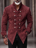 Vintage Faux Suede Stand Collar Jacket