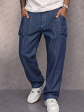 Casual Street Style Faux Denim Cargo Pants