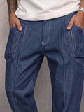 Casual Street Style Faux Denim Cargo Pants
