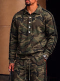 Urban Casual Camo Print Polo Shirt Set