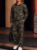 Urban Casual Camo Print Polo Shirt Set