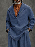 Stylish Asymmetrical Hem Faux Denim Co-ord Set