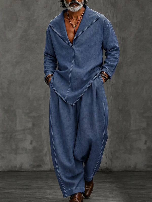 Stylish Asymmetrical Hem Faux Denim Co-ord Set