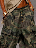 Casual Camouflage Print Cargo Harem Pants