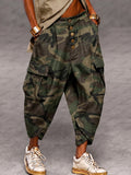 Casual Camouflage Print Cargo Harem Pants