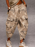 Casual Camouflage Print Cargo Harem Pants