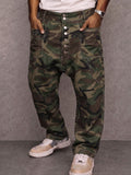 Casual Street Style Camo Print Drop Crotch Pants