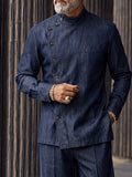 Refined Asymmetric Button Placket Matching Set