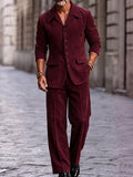 Smart Casual Retro Corduroy Matching Set
