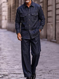 Utility Casual Contrast Stitching Two Piece Set