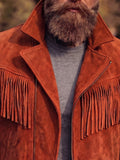 Western Fringe Faux Suede Moto Jacket