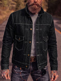 Vintage Contrast Stitch Denim Trucker Jacket