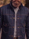 Vintage Contrast Stitch Denim Trucker Jacket