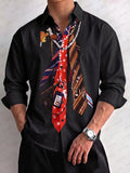 Trendy Casual Tie Printed 100% Cotton Shirt