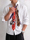 Trendy Casual Tie Printed 100% Cotton Shirt