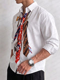 Trendy Casual Tie Printed 100% Cotton Shirt