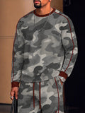 Urban Athleisure Camo Print Sweatshirt Set