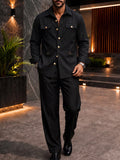 Urban Safari Shirt and Straight Leg Pants Set