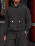 Athleisure Contrast Piping Hoodie Pants Set