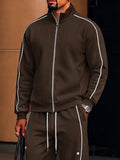 Casual Relaxed Full-Zip Track Jacket Set