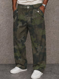 Military Style Camo Wide Leg Pants