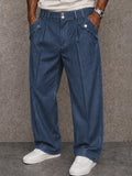 Versatile Denim-look Wide Leg Pants