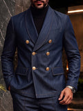 Denim-look Double Breasted Suit Set