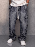 Utility Fashion Printed Drawstring Cargo Pants