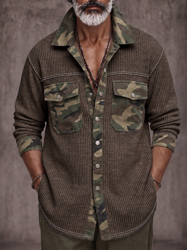 Utility Tactical Camo Patchwork Knit Shirt