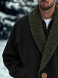Casual Fleece Spliced Collar Tweed Coat