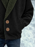 Casual Fleece Spliced Collar Tweed Coat