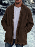 Casual Loose Fringe Trim Knit Cardigan