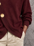 Modern Bold Button Accent Turtleneck Sweater