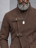Urban Punk Convertible Collar Faux Suede Jacket