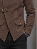 Urban Punk Convertible Collar Faux Suede Jacket