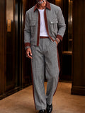 Modern Faux Suede Trim Houndstooth Co-Ord Set