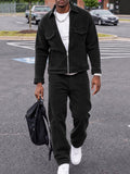 Urban Casual Corduroy Jacket Pants Set