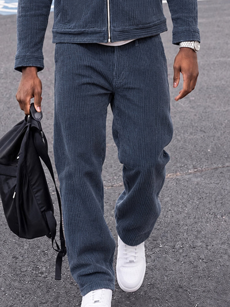 Men's Corduroy Jacket Pants Set - Urban Casual Texture – COOFANDY
