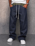 Unique Camo Waist Faux Denim Street Pants