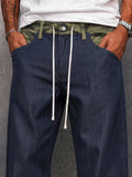 Unique Camo Waist Faux Denim Street Pants