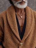 Casual Polar Fleece Shawl Collar Cardigan