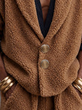 Casual Polar Fleece Shawl Collar Cardigan