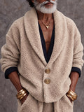 Casual Polar Fleece Shawl Collar Cardigan