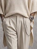 Modern High-Low Hem Batwing Sleeve Turtleneck Sweater