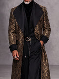 Luxury Wide Contrasting Lapel Long Coat