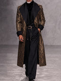 Luxury Wide Contrasting Lapel Long Coat