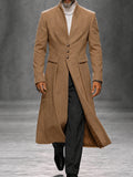 Refined Formal Tweed Long Overcoat